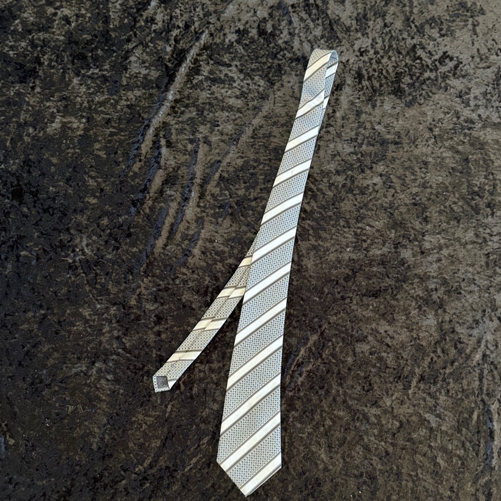 Elegant Striped Tie in Black and White